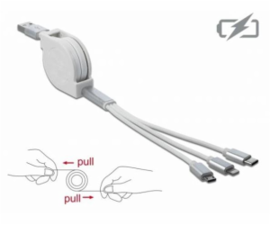 DeLOCK USB roll-up nabíjecí kabel, USB-A > Micro-USB + US...