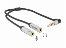 DeLOCK Headset Adapter 3,5mm 4Pin Klinkenstecker > 2x 3,5mm 3Pin Klinkenbuchse (CTIA), Y-Kabel