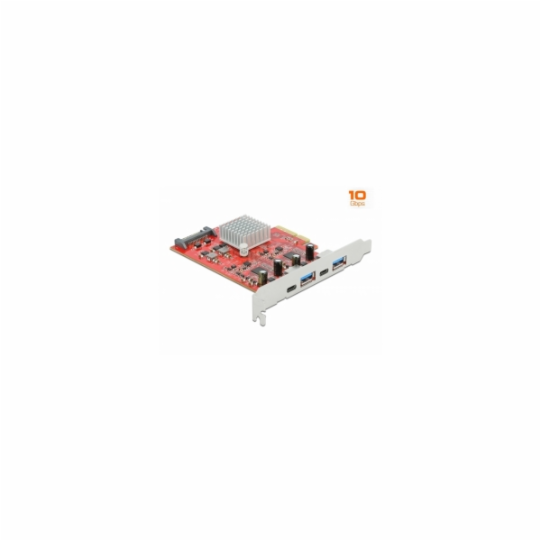 DeLOCK PCIe x4> 2x USB 3.2 Gen 2 Type-A + 2x USB-C, USB ř...