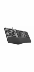 C-TECH Klávesnice KB-113E USB, ERGO,  černá, CZ/SK
