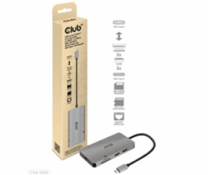 Club3D Dokovací stanice 8v1 USB 3.2 typ C (2xHDMI, 2xUSB-...