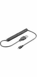 PREMIUMCORD Kabel USB 2.0 A - Micro B propojovací 1m, kroucený (M/M)