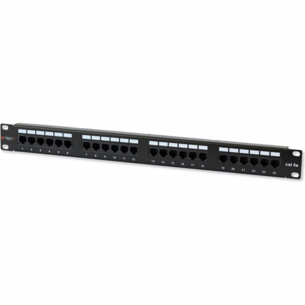 Techly 1U UTP 24xR J45 Cat.5e, patch panel