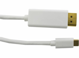 Qoltec USB-C DisplayPort USB kabel, 2m, bílý (50413)