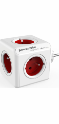 Allocacoc PowerCube Original Type E napájecí prodlužovačka 5 AC zásuvky / AC zásuvek Vnitřní Červená