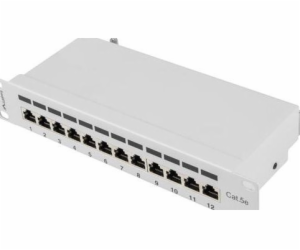 Patch Panel 12 Port 1U 10 cali kategoria 5e ekranowany sz...