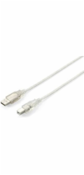 Equip USB-A - USB-B USB kabel 1,8 m průhledný (128650)