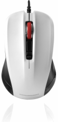 Modecom MC-M9.1 drátová optická myš, 4 tlačítka, 1600 DPI, USB, černo-bílá