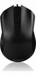 Modecom MC-M4.1 drátová optická myš, 3 tlačítka, 1200 DPI, OEM bez loga, černá