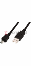 Digitus USB kabel USB A samec na B-mini 5pin samec, 2x stíněný, Měď, 1m, černý