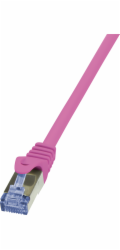 LogiLink CQ3019S Primeline Cat. Konektor 6A Patch Cable RJ45 na kočce RJ45. 6A S/FTP 0,25 m růžová