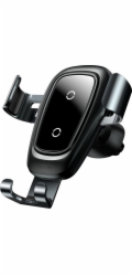 Gravity car holder Baseus Metal with Qi inductive charger (black)