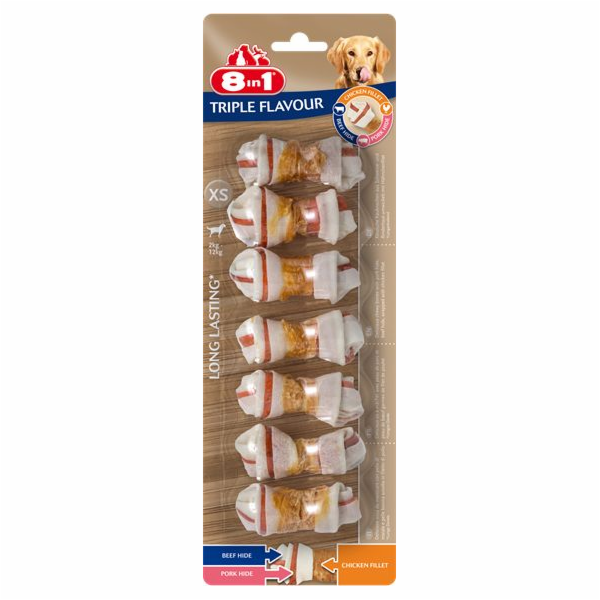 Delicious pro psy 8v1 TRIPLE FLAVOUR XS, 0,098 kg