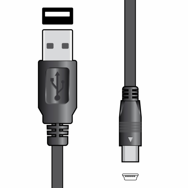 AV:link kabel USB 2.0, 1x typ A samec - 1x mini 5-pin typ...