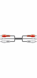 AV:link kabel RCA 2x samec - 2x samec, s uzemňovacím vodičem, 1.2m