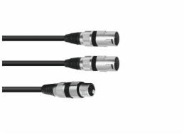 Kabel XFMM-30 XLR samice - 2x XLR samec, 3 m