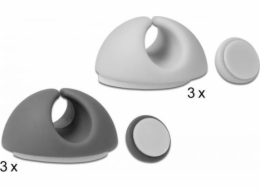 Delock - Držák kabelu - šedá, bílá (balení 6)