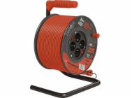 EMOS Predlžovací kábel na bubne 25 m / 4 zásuvky / s vypínačom / červený / PVC / 230V / 1,5 mm2