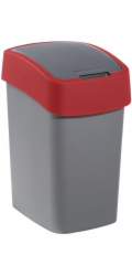 CURVER Flip Bin Odpadkový koš Stříbrná/červená 25l