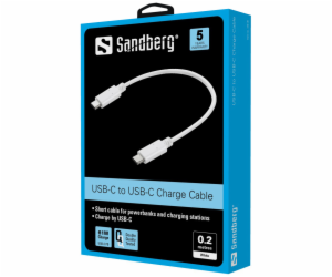 Sandberg 136-30 nabíjecí kabel USB-C na USB-C bílý, 0,2M
