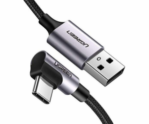 2x1 UGREEN Angled USB-C To USB-A Data Cable Black 1M