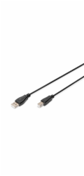 Digitus USB kabel A/samec na B/samec, 2x stíněný, černý, 1m