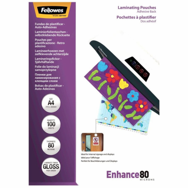 FELLOWES laminovací fólie/ formát A4/ 80 mic samolepící/ ...