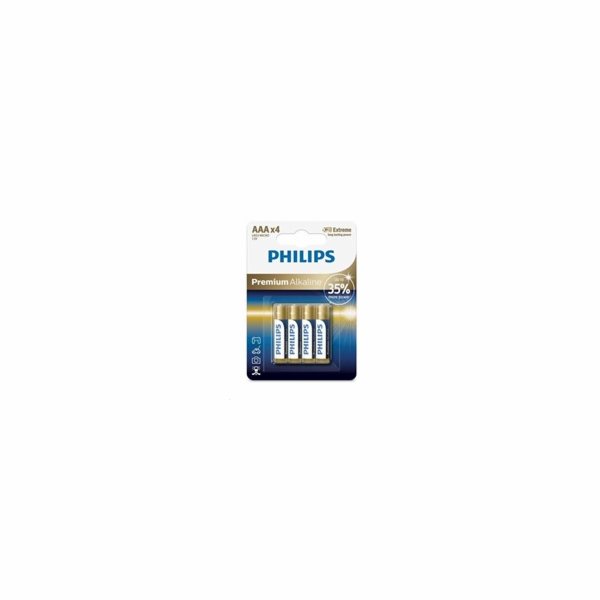 Philips baterie 4x AAA (1,5V), řada Premium Alkaline