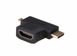 Akyga adaptér HDMI/miniHDMI/microHDMI/cerná
