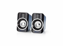 NEDIS herní reproduktory/ 2.0/ výkon 30 W/ 3,5 mm jack/ USB/ ABS/ černo-stříbrné