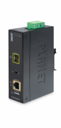 Planet IGTP-805AT Průmyslový konvertor 1x1Gb RJ45 / 1xSFP, PoE 802.3at, -40až75st, IP30, EFT+ESD, 12-48VDC, fanless