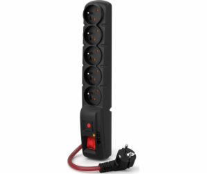 ACAR F5 POWER Černá 5 AC zásuvky / AC zásuvek 230 V 3 m