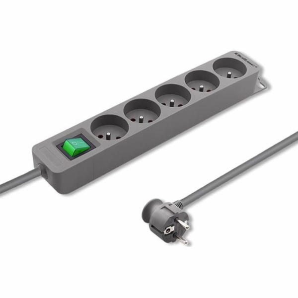QOLTEC 50289 Power strip 5 sockets 1.8m Grey