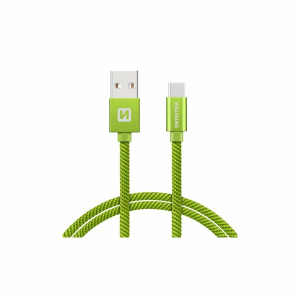 Swissten Datový Kabel Textile Usb / Usb-C 2,0 M Zelený