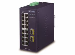 Planet IGS-1820TF Průmyslový Switch 16x1Gb, 2xSFP, dual 12-48VDC/24VAC, -40~+75°C, fanless