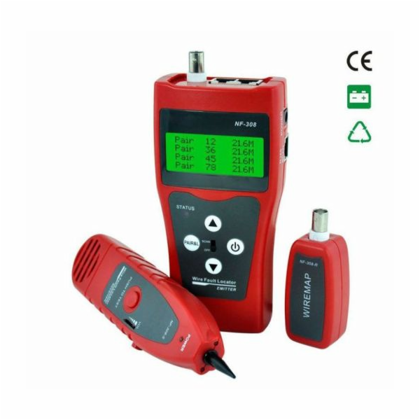 W-star Tester kabelů RJ45 WSNF308S UTP RJ11, BNC, USB det...