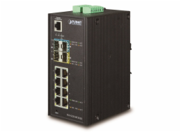 Planet IGS-5225-8T2S2X průmyslový switch, 8x1Gb, 2x1Gb SFP, 2x10Gb SFP+, dual 12-48VDC, -40~75°C, IP30