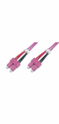 DIGITUS Fiber Optic Patch Cord, SC to SC, Multimode OM4 - 50/125 µ, Duplex, color RAL4003 Length 5m