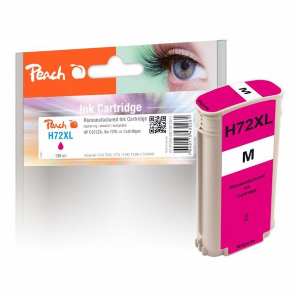 PEACH kompatibilní cartridge HP No. 72 (XL), purpurová, C...