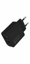 COLORWAY 1x USB a 1x USB-C/ síťová nabíječka/ 20W/ 100V-240V/ Černá