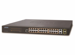 Planet FGSW-2624HPS L2 switch, 24x100Mb, 2x1Gb SFP, 24x PoE 802.3at 220W