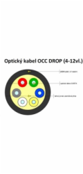 Optický kabel XtendLan DROP FTTx, 4x 9/125 SM, G.657A, LS0H, černý, cívka 500m
