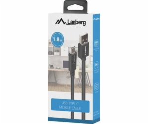  USB-C(M)->USB-A(M) 2.0 kabel 1,8m černý BOX QC 3.0