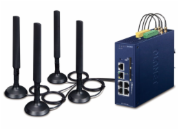 Planet dual 5G/LTE bezpečnostní brána, 2x WAN + 3x LAN, DI/DO, GPS, DIN, IP30, -40/+75°C, dual 9-54VDC