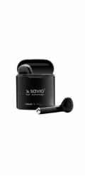 SAVIO TWS-02 Bezdrátová sluchátka Bluetooth, černá
