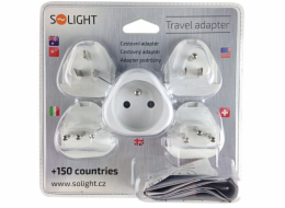 Solight cestovní adaptér, uzemněný, výměnné vidlice pro celý svět - PA20