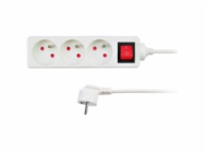 Solight prodlužovací přívod, 3 zásuvky, bílý, vypínač, 2m - PP11