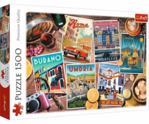 Puzzle 1500 dílků Cestování po Evropě