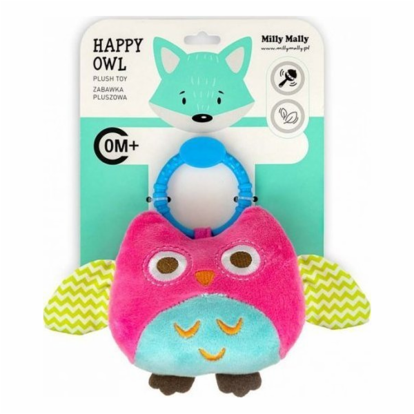 Milly Mally Plyšový přívěsek Owl pink