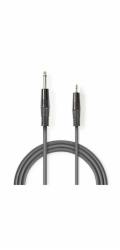 NEDIS stereo audio kabel/ 6,35 mm zástrčka - 3,5 mm zástrčka/ šedý/ 3m